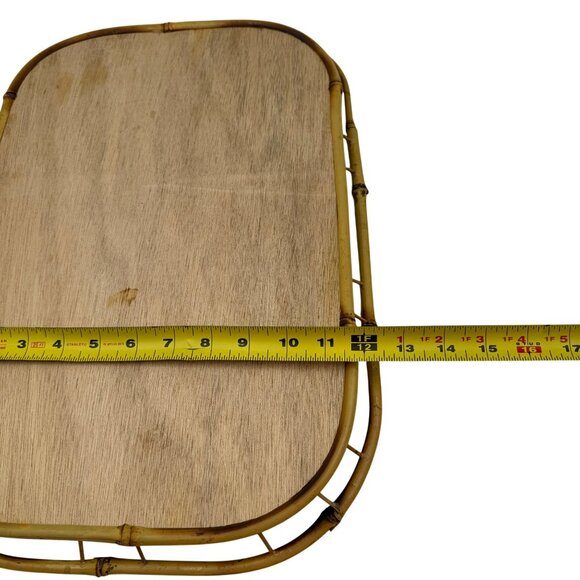 Vintage Woven Bamboo Rattan Serving Lap Tray Tiki Bar - Picture 5 of 7